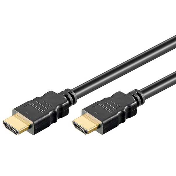 HDMI Kabel HDMI with Ethernet 4K 3D 2160p 5m Schwarz vergoldet