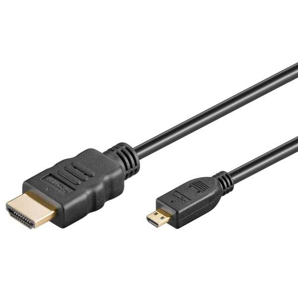 HDMI High Speed Kabel Ethernet HDMI auf Micro D-Stecker 2m